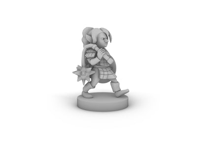 Gnome Female Paladin With Flail Tabletop DND Gaming Miniature