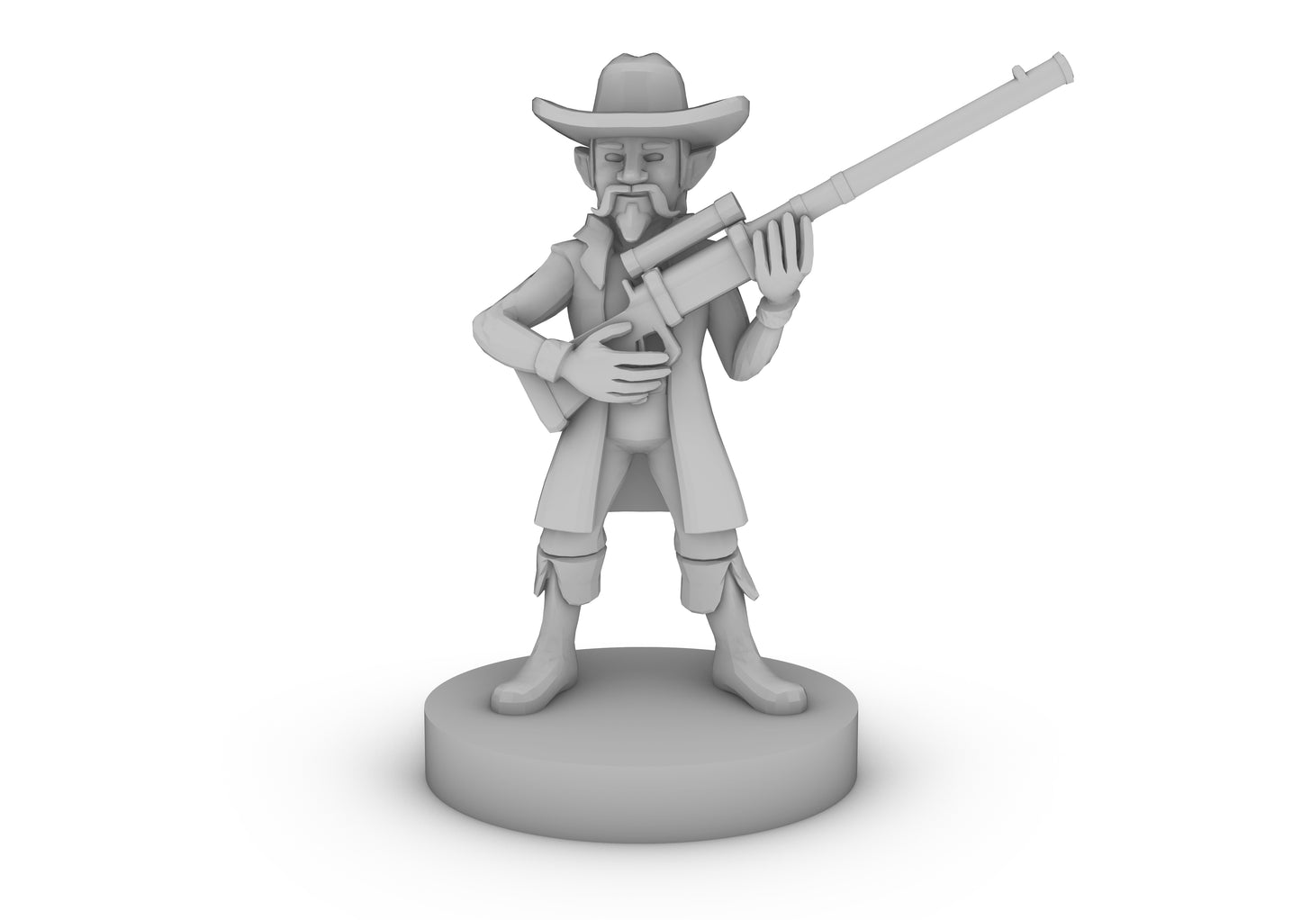 Gnome Gunslinger With Long Rifle Tabletop DND Gaming Miniature