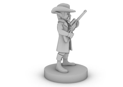 Gnome Gunslinger With Long Rifle Tabletop DND Gaming Miniature