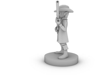 Gnome Gunslinger With Long Rifle Tabletop DND Gaming Miniature