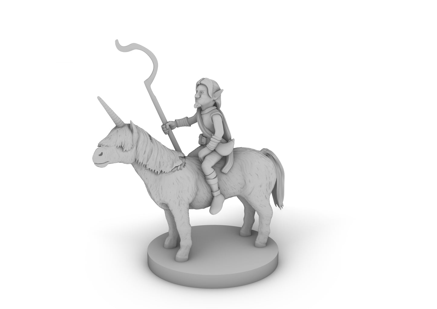 Gnome Male Druid on Pocket Unicorn Tabletop DND Gaming Miniature