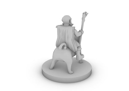 Gnome Wizard on a Doggy Tabletop DND Gaming Miniature