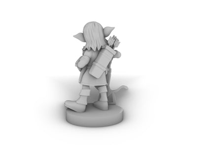 Goblin Female Rogue with Stuffed Firbolg Tabletop DND Gaming Miniature