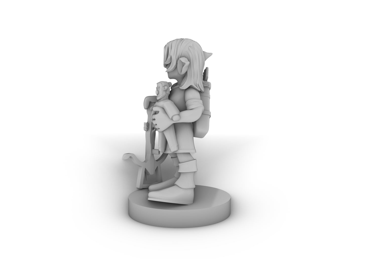 Goblin Female Rogue with Stuffed Firbolg Tabletop DND Gaming Miniature