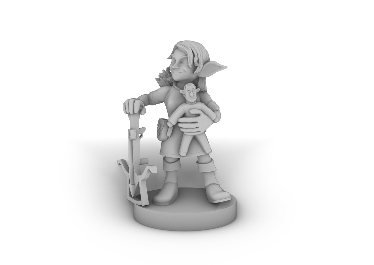 Goblin Female Rogue with Stuffed Firbolg Tabletop DND Gaming Miniature