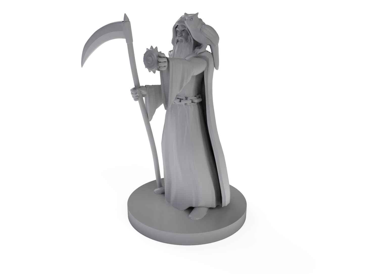 Human Death Cleric with Scythe Tabletop DND Gaming Miniature