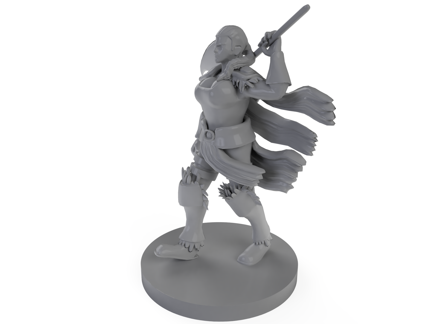 Human Female Barbarian With Waraxe Tabletop DND Gaming Miniature