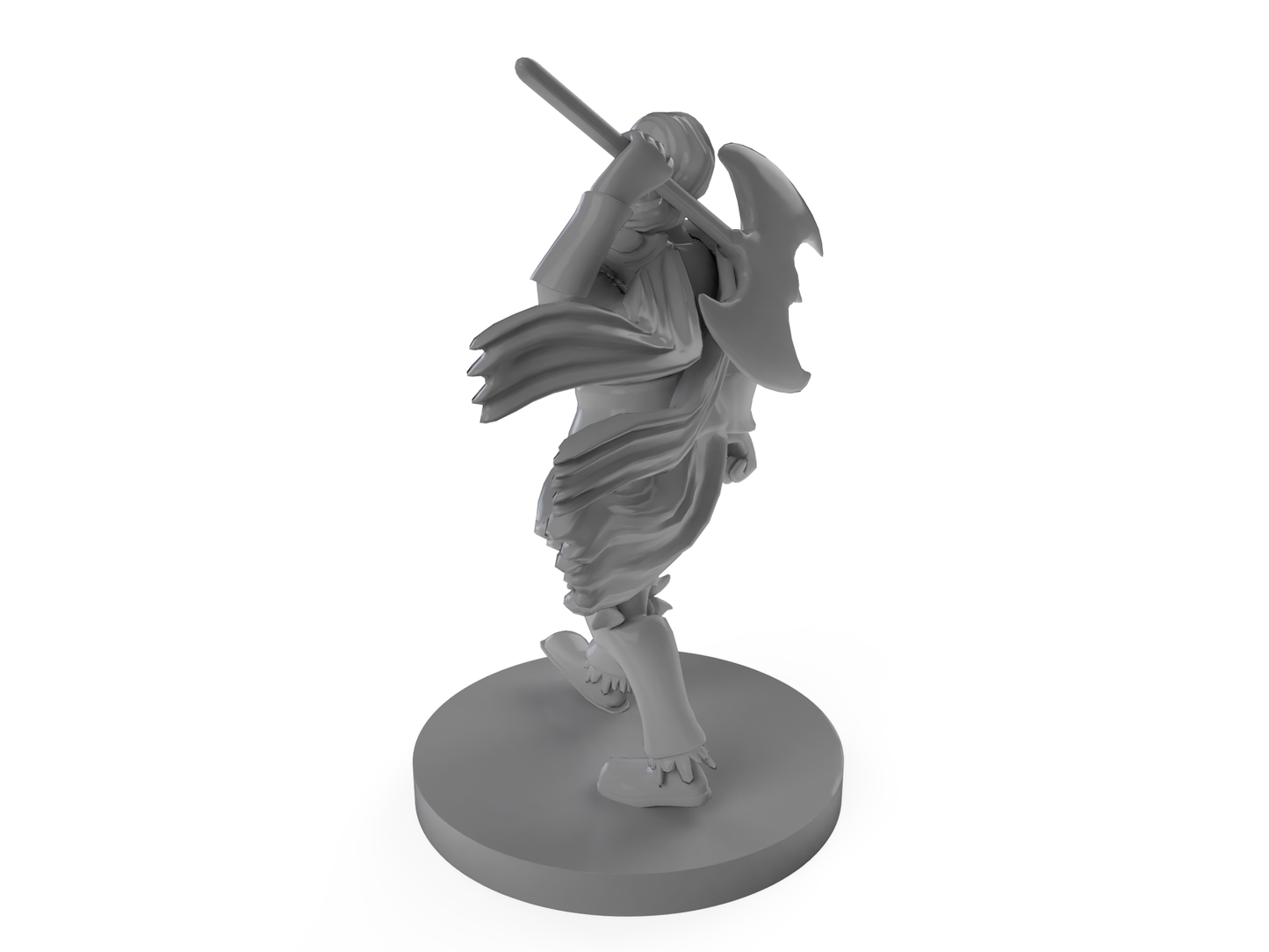 Human Female Barbarian With Waraxe Tabletop DND Gaming Miniature