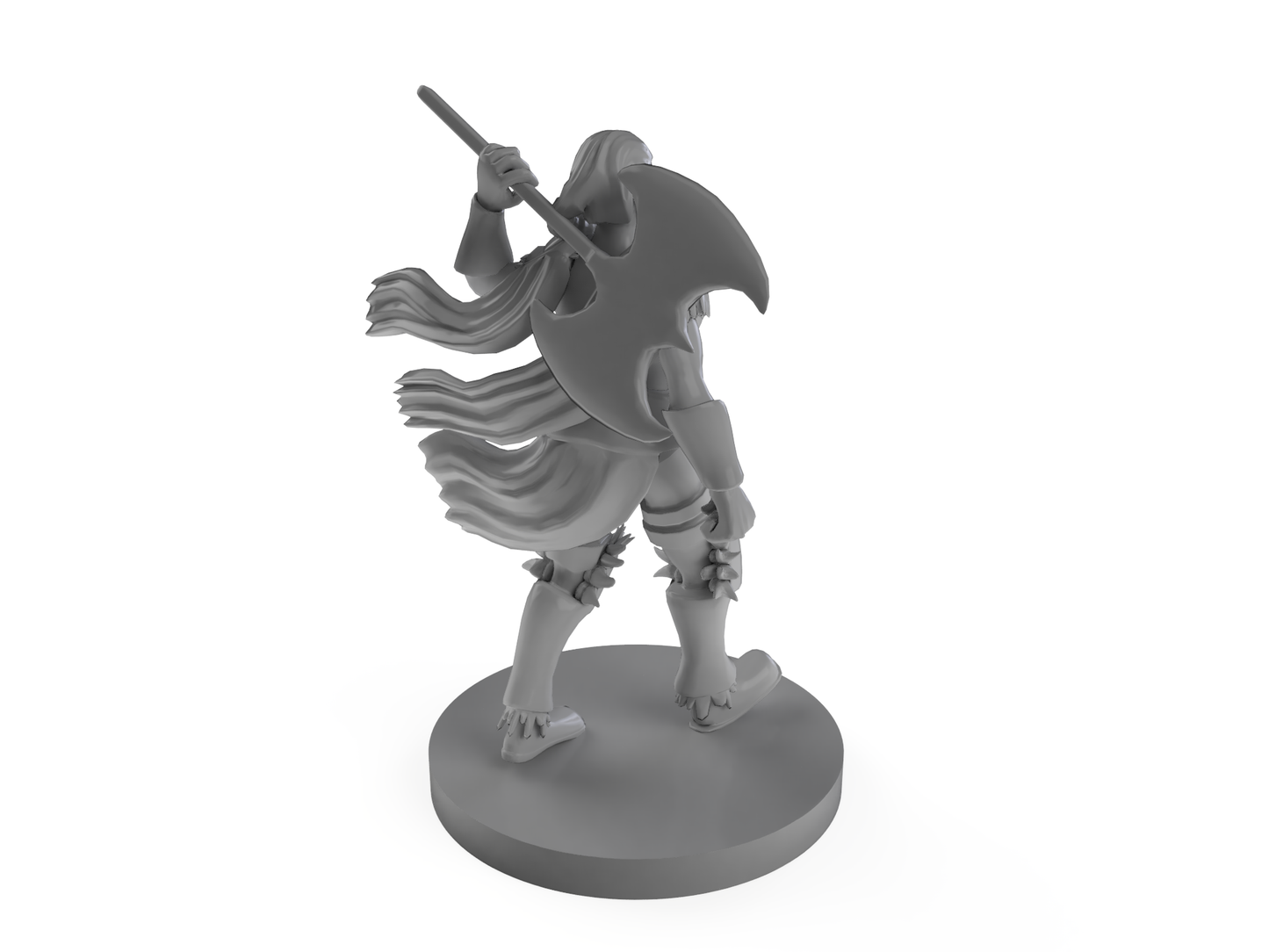 Human Female Barbarian With Waraxe Tabletop DND Gaming Miniature