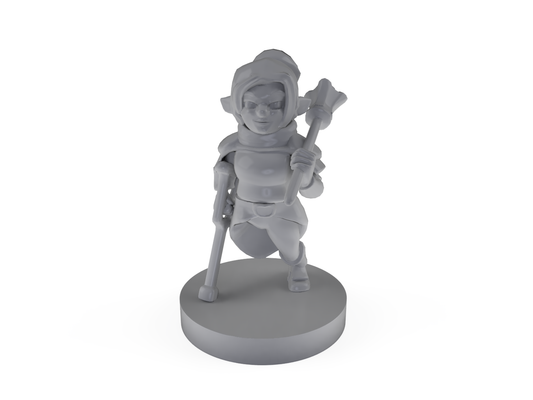 Halfling Female Cleric Missing Leg Tabletop DND Gaming Miniature