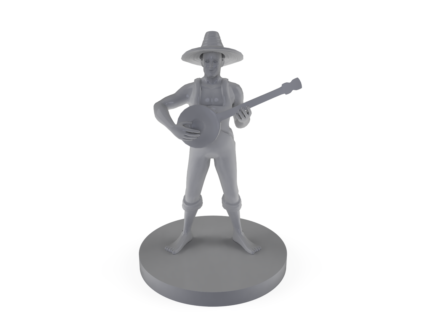 Hillbilly Human Male Bard Tabletop DND Gaming Miniature