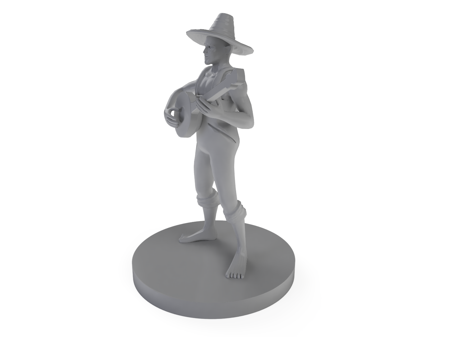 Hillbilly Human Male Bard Tabletop DND Gaming Miniature