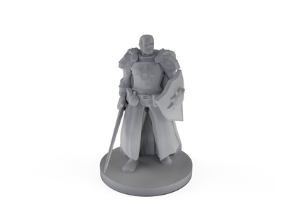 Human Male Light Cleric with sword and Shield Tabletop DND Gaming Miniature