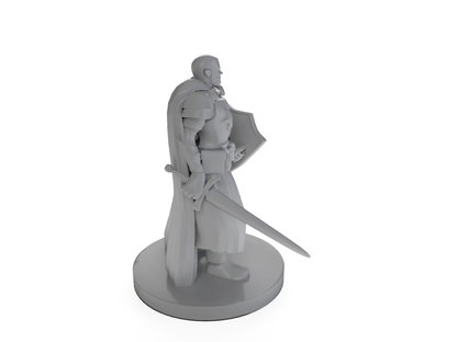 Human Male Light Cleric with sword and Shield Tabletop DND Gaming Miniature