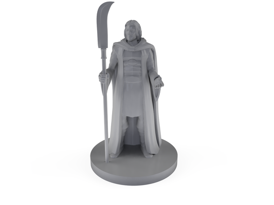 Human Male Magic Cleric With Glaive Tabletop DND Gaming Miniature