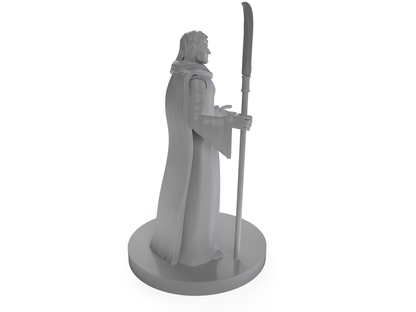 Human Male Magic Cleric With Glaive Tabletop DND Gaming Miniature