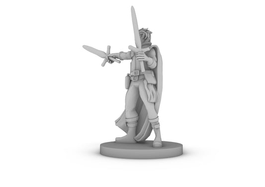 Half Elf Two Weapon Fighter Tabletop DND Gaming Miniature