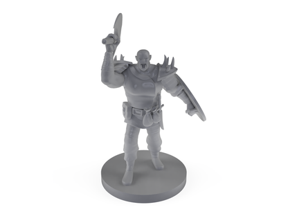 Half Orc Barbarian Axe and Shield Tabletop DND Gaming Miniature