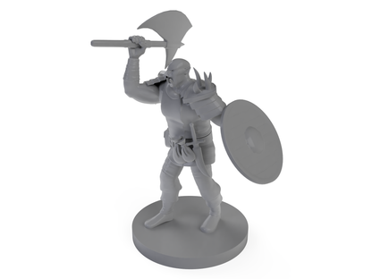 Half Orc Barbarian Axe and Shield Tabletop DND Gaming Miniature