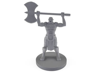 Half Orc Barbarian Raging Tabletop DND Gaming Miniature