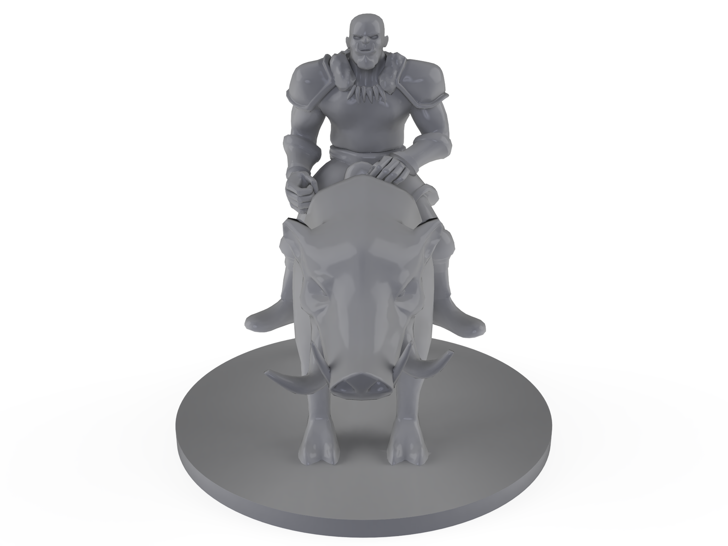 Half Orc Barbarian Riding Boar Tabletop DND Gaming Miniature