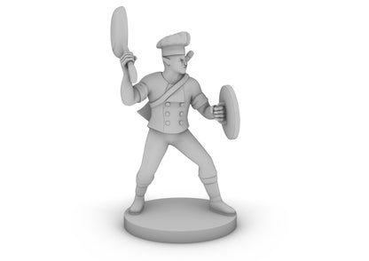 Half Orc Chef Fighter Tabletop DND Gaming Miniature