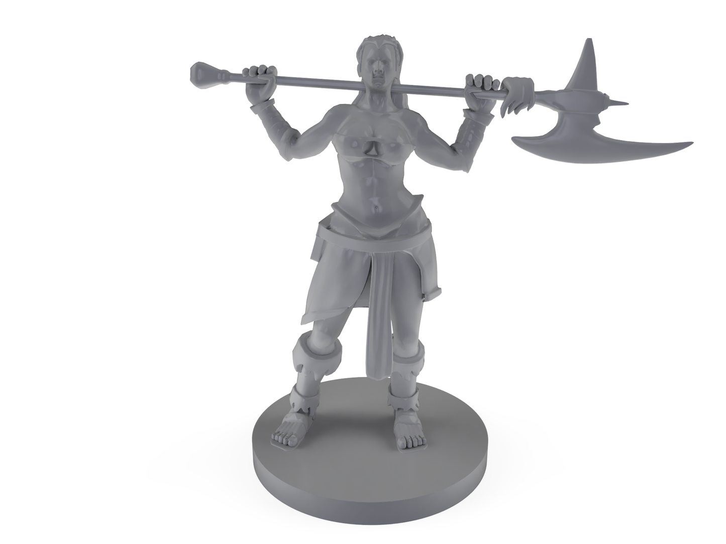 Half Orc Female Barbarian Tabletop DND Gaming Miniature