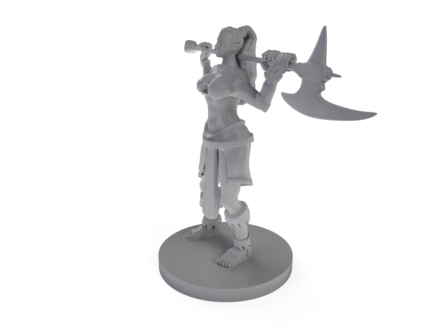 Half Orc Female Barbarian Tabletop DND Gaming Miniature