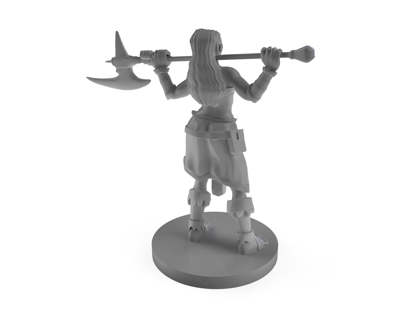 Half Orc Female Barbarian Tabletop DND Gaming Miniature