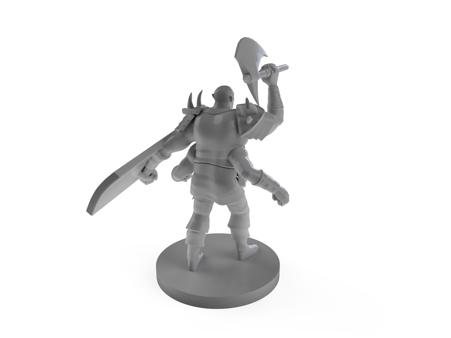 Half Orc Four Armed Barbarian Tabletop DND Gaming Miniature