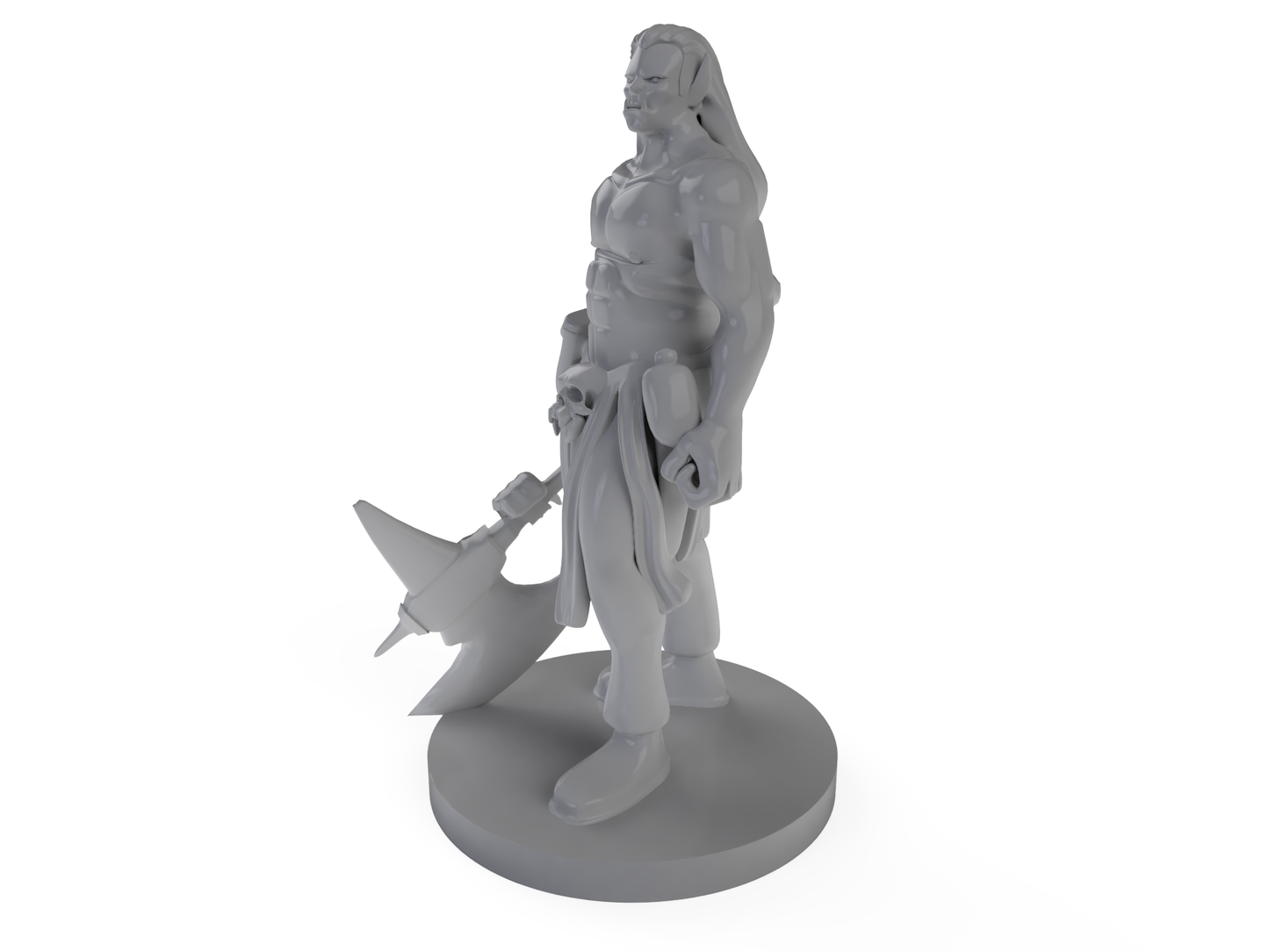 Half Orc Male Barbarian 2 Tabletop DND Gaming Miniature