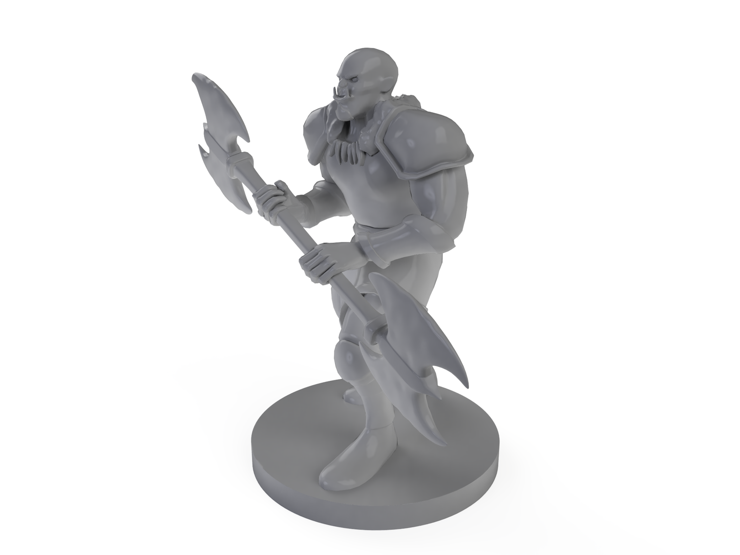 Half Orc Male Barbarian Double Axe Tabletop DND Gaming Miniature