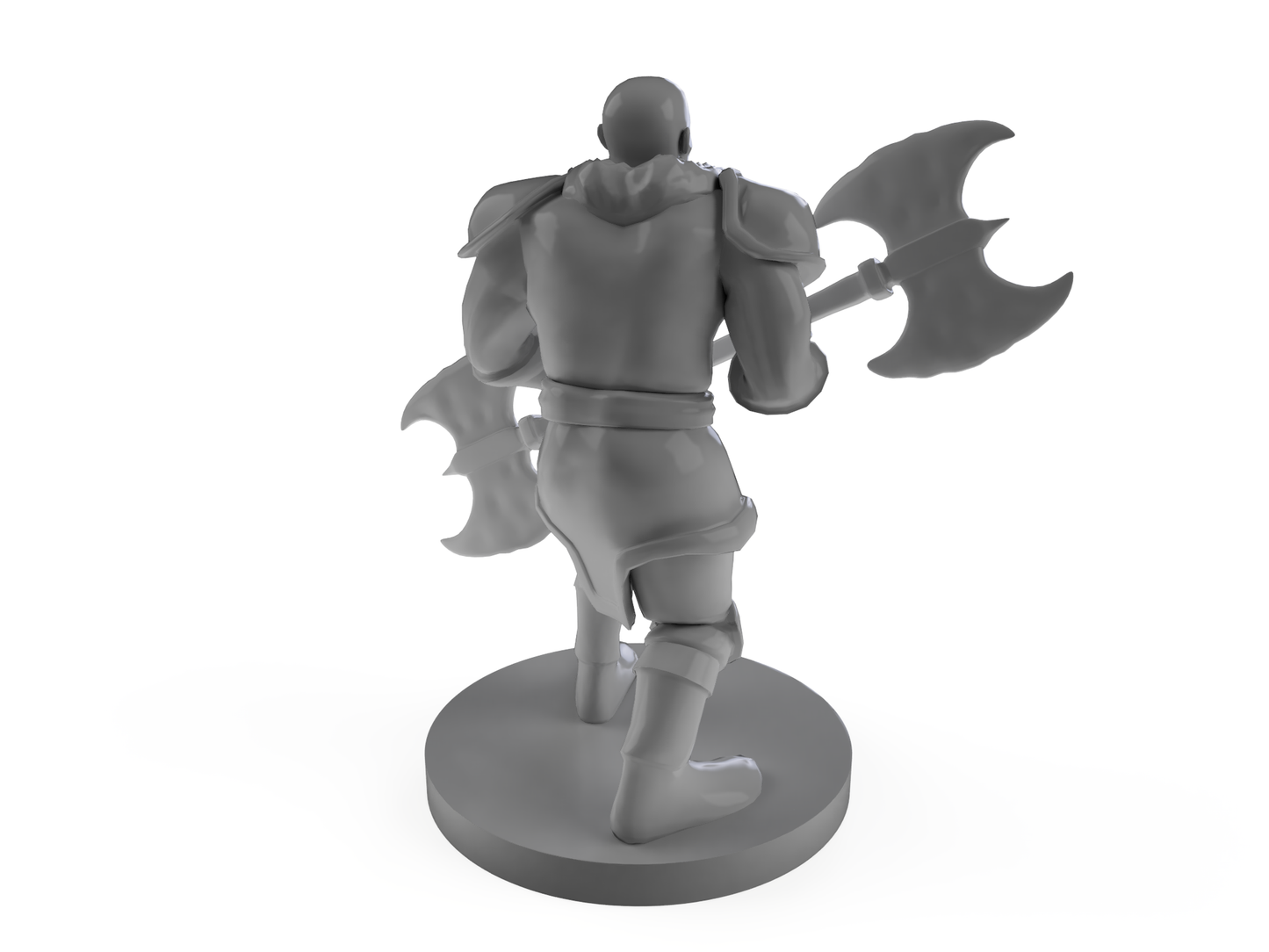 Half Orc Male Barbarian Double Axe Tabletop DND Gaming Miniature