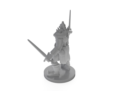 Half Orc Male Barbarian Two Swords Tabletop DND Gaming Miniature