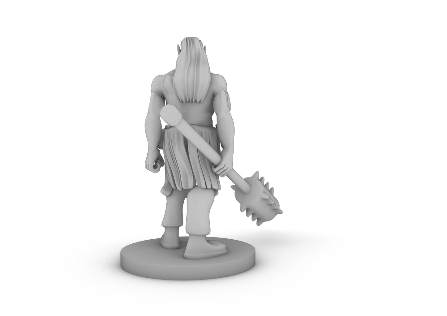 Half ORc Male Monk With Kanabo Tabletop DND Gaming Miniature