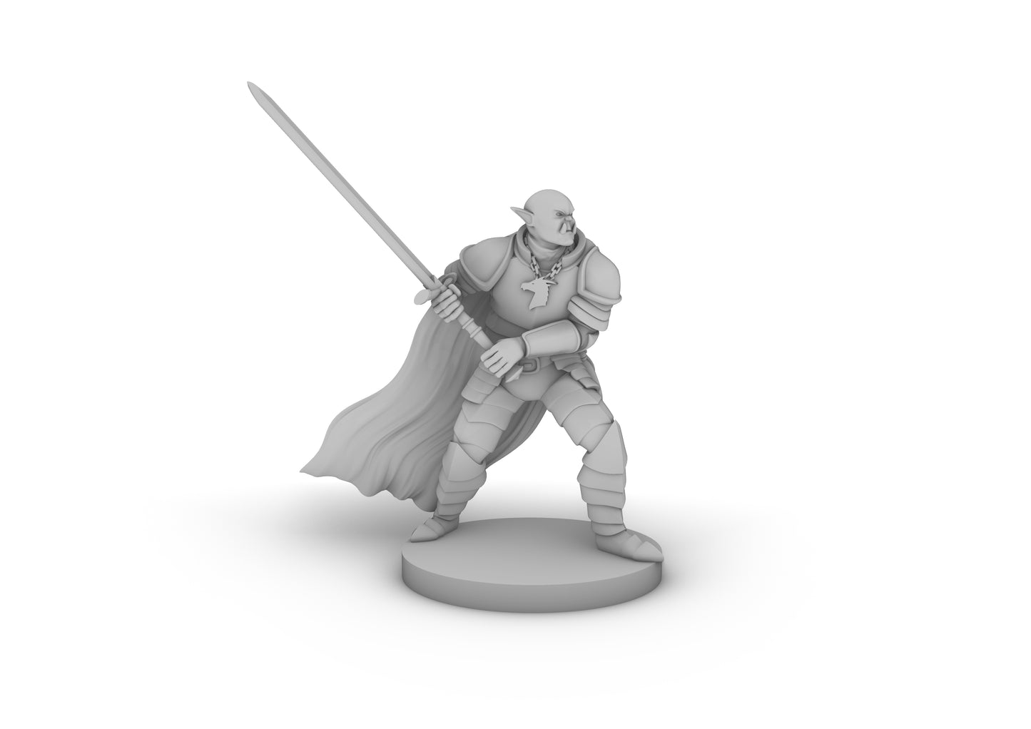 Half Orc Paladin Tabletop DND Gaming Miniature