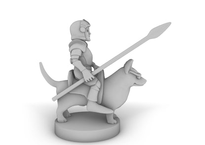 Halfling Cavalier With Corgi And Sunglasses Tabletop DND Gaming Miniature