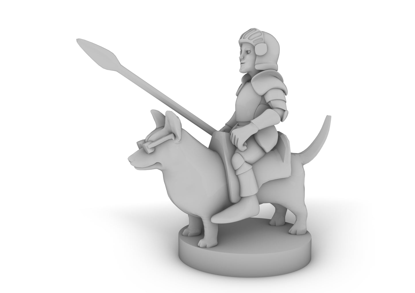 Halfling Cavalier With Corgi And Sunglasses Tabletop DND Gaming Miniature