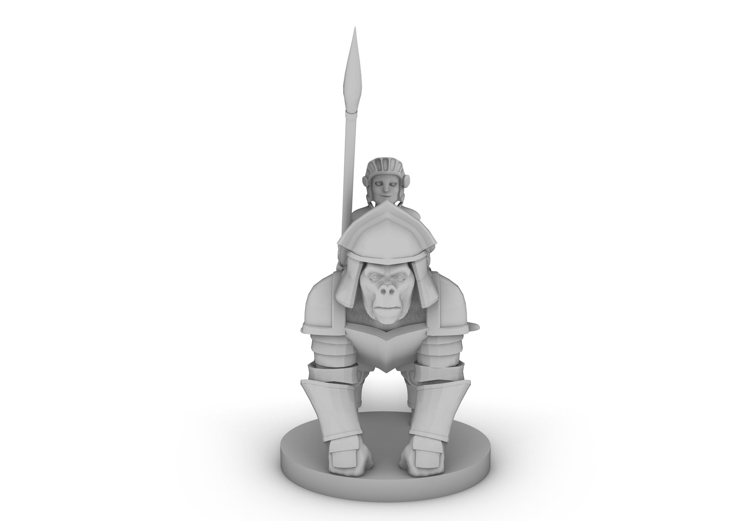 Halfling Cavalier With Gorilla Tabletop DND Gaming Miniature