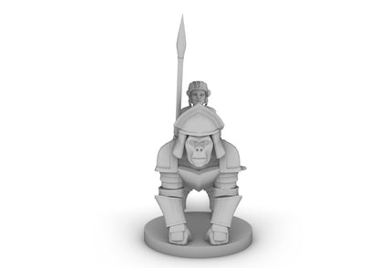 Halfling Cavalier With Gorilla Tabletop DND Gaming Miniature