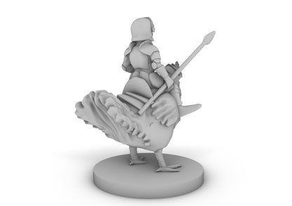 Halfling Cavalier With War Chicken Tabletop DND Gaming Miniature