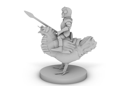 Halfling Cavalier With War Chicken Tabletop DND Gaming Miniature