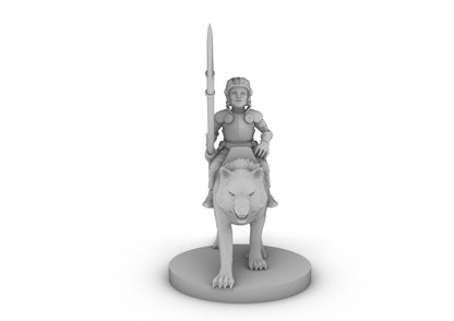 Halfling Cavalier With Wolf Tabletop DND Gaming Miniature