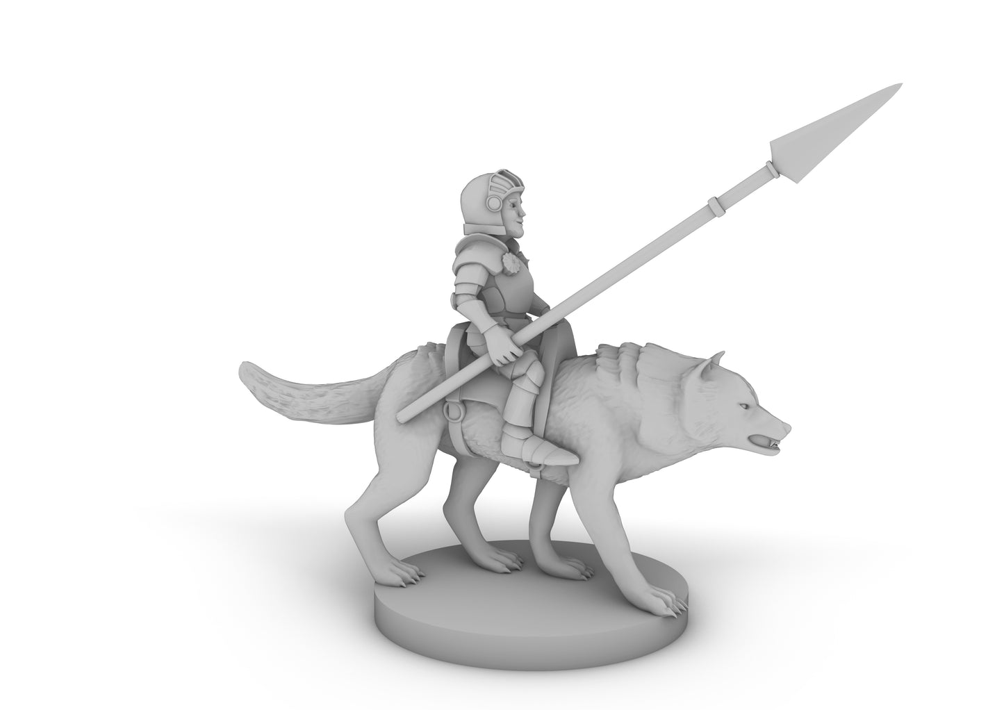 Halfling Cavalier With Wolf Tabletop DND Gaming Miniature