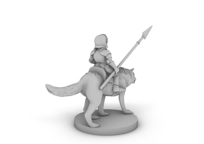 Halfling Cavalier With Wolf Tabletop DND Gaming Miniature