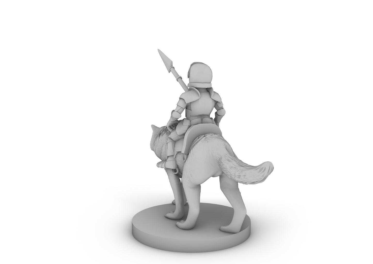 Halfling Cavalier With Wolf Tabletop DND Gaming Miniature