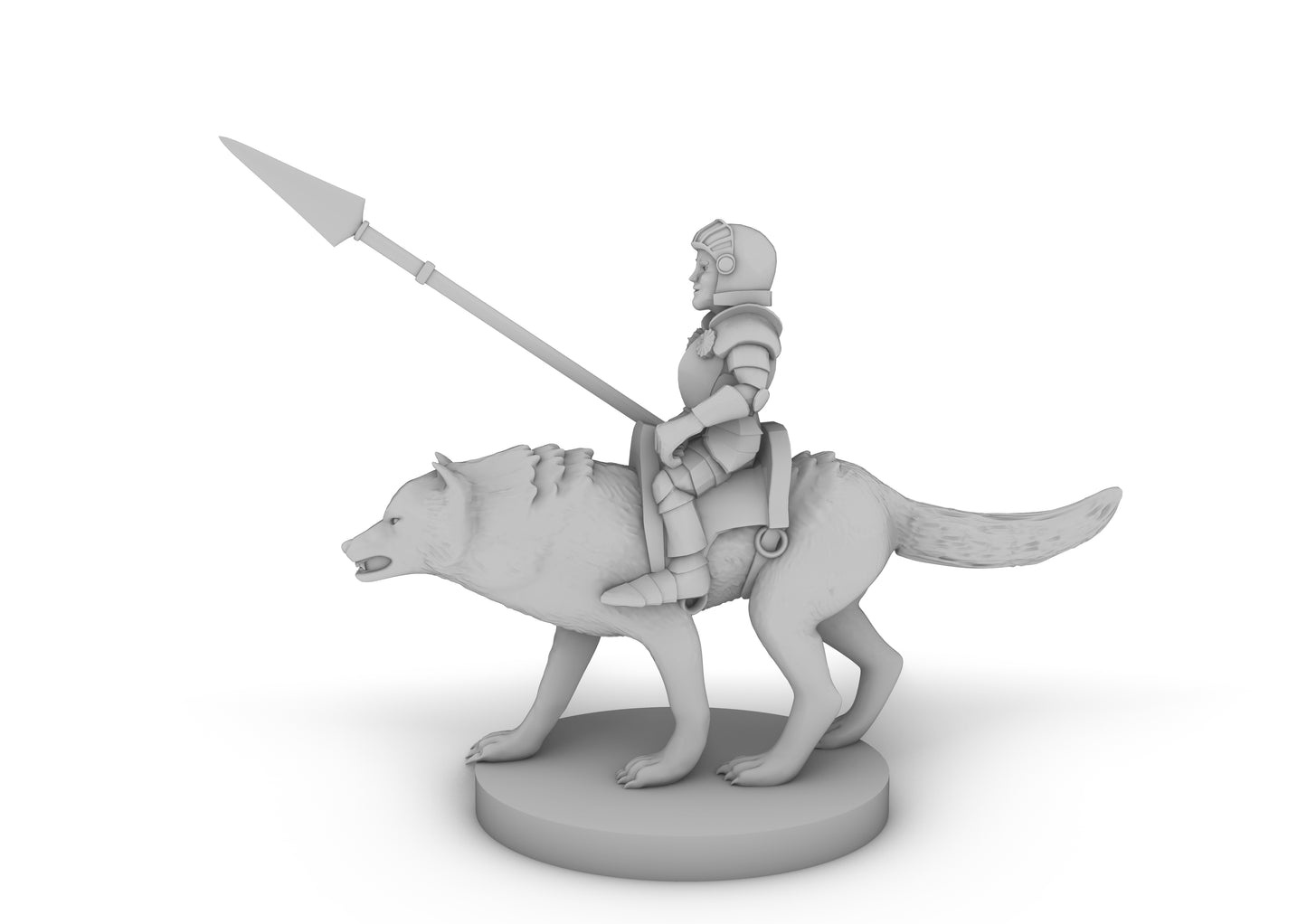 Halfling Cavalier With Wolf Tabletop DND Gaming Miniature