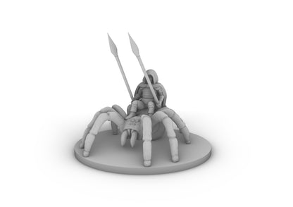 Halfling Male Ranger on Giant Spider Tabletop DND Gaming Miniature