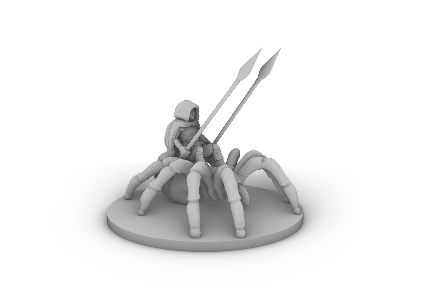 Halfling Male Ranger on Giant Spider Tabletop DND Gaming Miniature