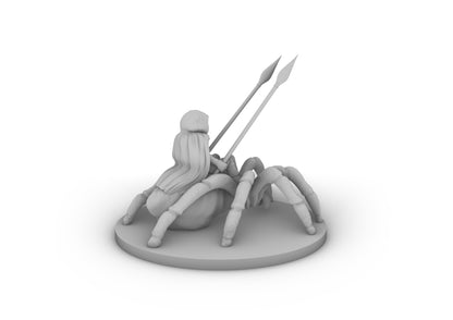 Halfling Male Ranger on Giant Spider Tabletop DND Gaming Miniature